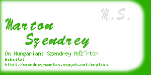 marton szendrey business card